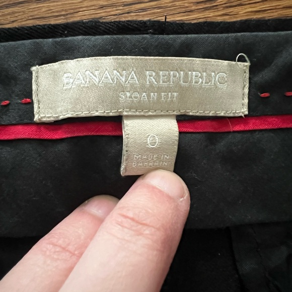 BANANA REPUBLIC Sloan Fit Black Pants Stretch Flat Front Zip Fly Classic 0‎ - Picture 2 of 6